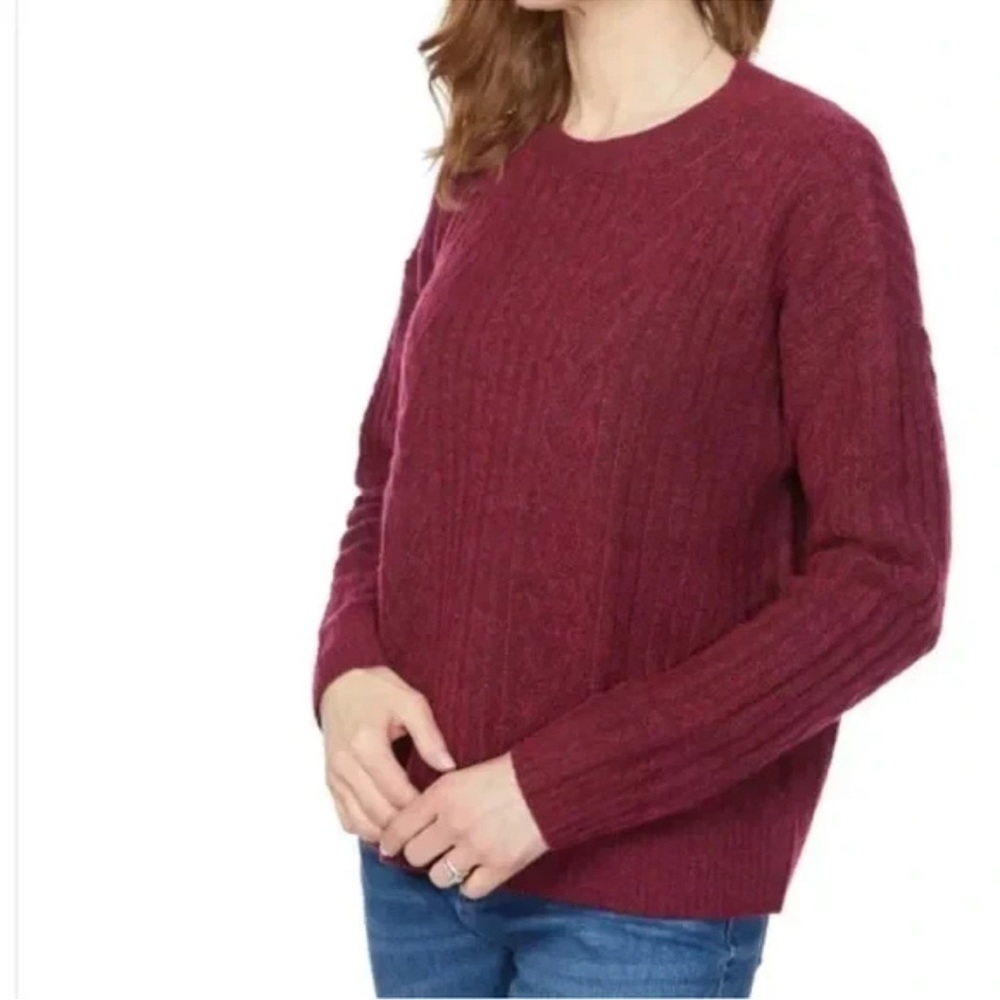 NWT Legendary Outfitters Women's Cozy Cable Knit Sweater,Garnet,Burgundy,SizeXXL - Picture 3 of 13